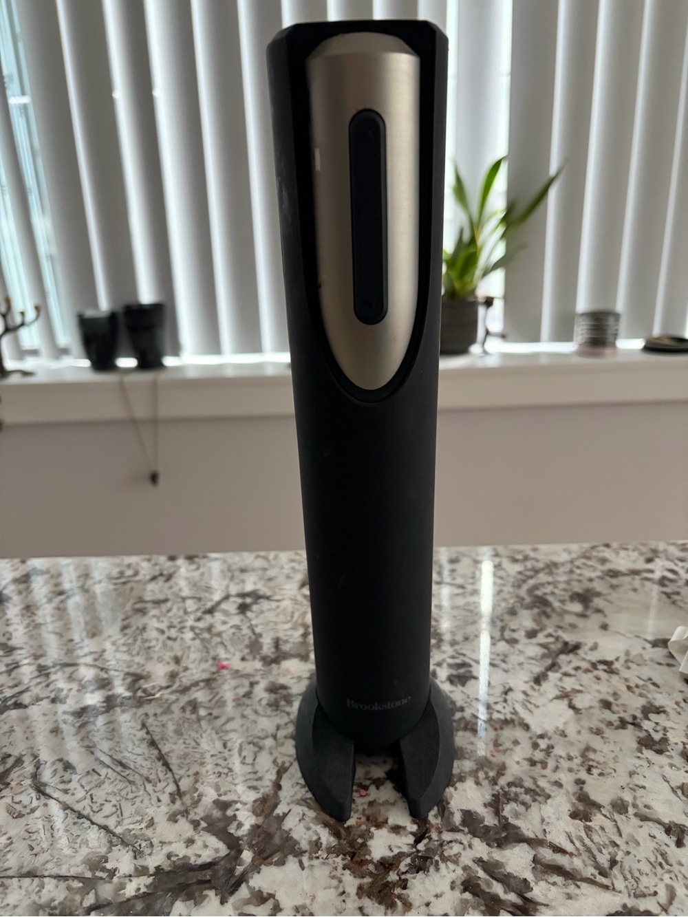 Brookstone Black Cordless Electric Wine Bottle Opener - Brookstone